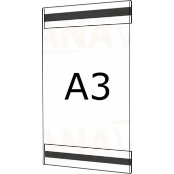 Plastová kapsa A3 na výšku typ C 2x magnet PVC kapsa A3V - 2x magnet - 1 ks