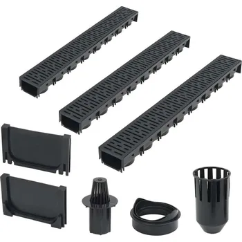 vidaXL Odtokové kanály 3 ks plast 3 m [142878]