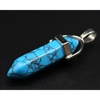 Náhrdelník UNI Šňůrkový náhrdelník se šetihranem Barva: modrá