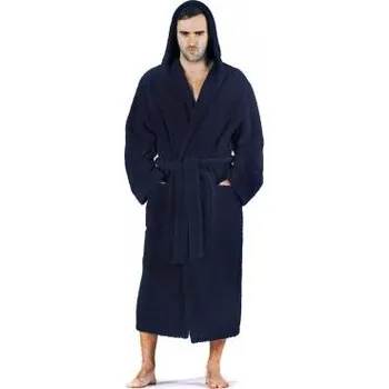 Pánský župan Froté župan Vestis Athena 3116 s kapucí tmavě modrý modrá L