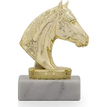 Figurka hlava koně, zlatá, 10cm, včetně podstavce
