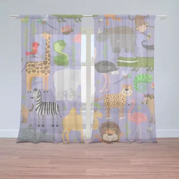 Záclona Záclony Animované safari: 2 ks - 150x250 cm - Sablio