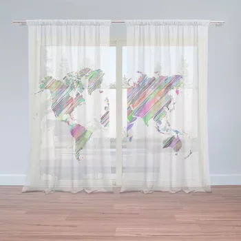 Záclona Záclony Barevné světadíly: 2 ks - 150x250 cm - Sablio