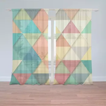 Záclona Záclony Trojúhelníky: 2 ks - 150x250 cm - Sablio