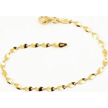 Náramek Stříbrný pozlacený článkový náramek 18 cm STNA0339F