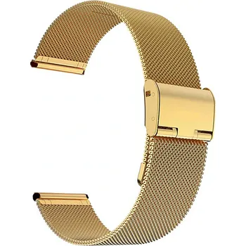 Řemínek na hodinky eses Milánský tah celokovový řemínek pro chytré hodinky 18mm Barva: zlatá se zapínáním na sponu