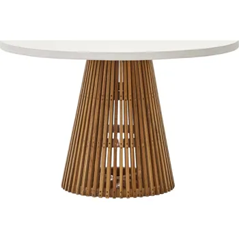 Zahradní stůl Teakový zahradní stůl s bílou deskou Kave Home Alcaufar 120 cm