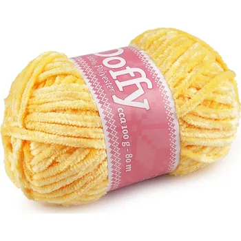 Příze Pletací žinylková příze Doffy 100 g - 8 (928) žlutá