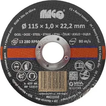 Řezný kotouč Řezný kotouč na kov 115x1,0x22,2mm - MAGG