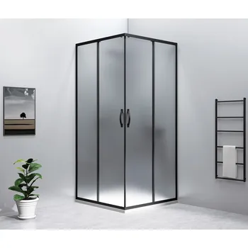 Gelco SIGMA SIMPLY BLACK čtvercový sprchový kout 800x800 mm, rohový vstup, sklo Brick