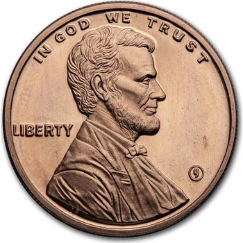 9Fine Mint měděná mince - Lincoln Penny 1 Oz
