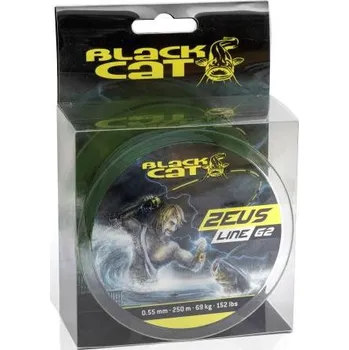Pletená Šňůra Black Cat Zeus Line G2 Zelená 250m 0,38mm 37kg
