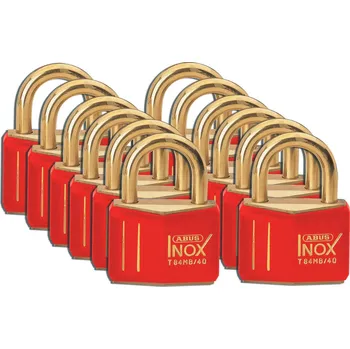 Visací zámek Mosazné visací zámky, odolné proti korozi a jiskření, BJ = 12 kusů, červená