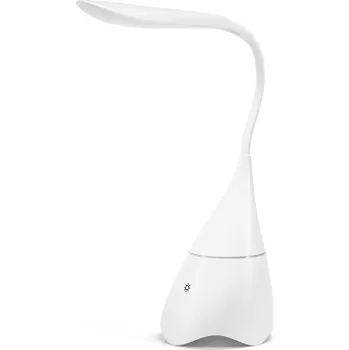 GRAHAME. Přenosná stolní lampa s reproduktorem a 5hodinovou výdrží baterie z recyklovaného ABS (100% rABS) - Bílá