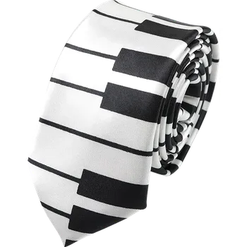 Kravata Kravata bílá - Klaviatura (širší vzor)