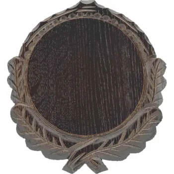 Vyřezávaná podložka pod trofej tmavá - divočák, 17,5 cm
