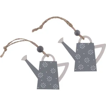 Závěs Konvička 2ks dřevěná, šedá, 7,5x5cm