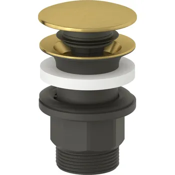 Ventil Push-open uzavírací ventil G 1 1/4, kartáčované zlato 10426N0-00