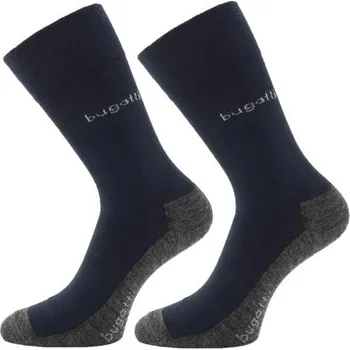 Pánské ponožky Bugatti hladké ponožky s vlnou tmavě modré/šedé 2pack 6906 - 43-46 | P654632