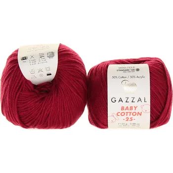 Příze Gazzal Baby Cotton 25 3442 vínová