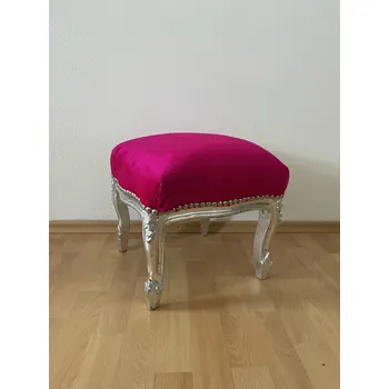 Taburet STŘÍBRNO RŮŽOVÝ PODNOŽNÍK - TABURET