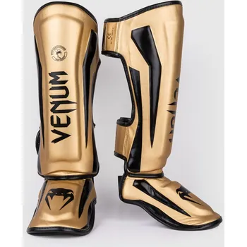 Chránič holeně pro bojový sport Chrániče holení Venum Elite - Gold/Black zlaté Velikost: L