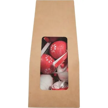 Velikonoční dekorace dekorace VAJÍČKA červená 6cm, plast, 6ks, závěs