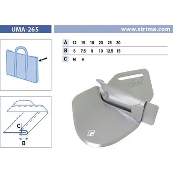 Příslušenství k šicímu stroji Texi Lemovač skládající napůl pro šicí stroje UMA-265 25/12,5 M