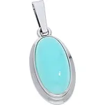 Goldstore Přívěs bílé zlato tyrkysový achát Váha: 2.00 g