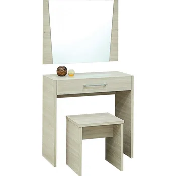 Komoda Toaletní stolek MIA se zrcadlem a taburetem Dekor: Dub natur (dub sonoma)