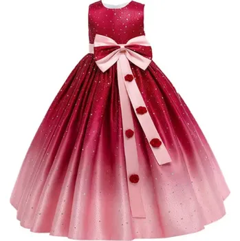 Dívčí šaty Čína Dívčí elegantní (družičkovské) šaty s hvězdičkami Barva: Červená, Velikost: 120 (5 let)