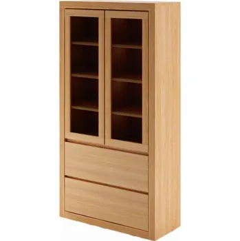 Komoda MASIVO vitrína VT 407 bukový masiv Odstín: Buk bělený