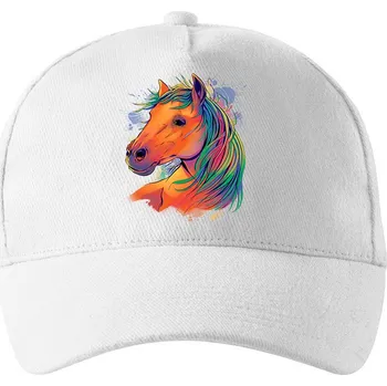 Kšiltovka Dětská kšiltovka Barevný kůň, Barva Bílá, Velikost 17×10 cm , Canvas Unisex kšiltovka Bezvatriko.cz 1733