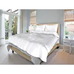 Bavlněné povlečení Atlas grádl bílý, 1cm proužek Velikost: 70x90, 140x200cm, knoflík