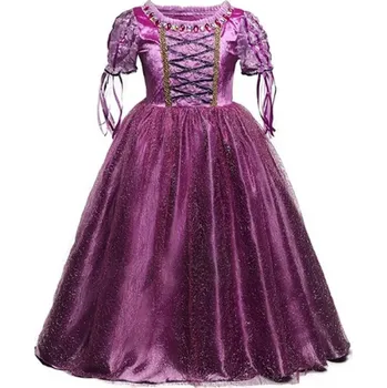 Karnevalový kostým Disney Dětský kostým - krásné šaty Lociky z pohádky Na vlásku (4-10 let) Varianta: Šaty č.14 bez doplňků, Velikost: 130 (6 let)