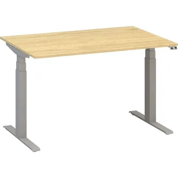 Psací stůl Výškově stavitelný stůl Alfa up deska 160x80cm Bílá Dub