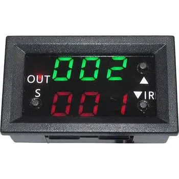 vypínač Časový spínač 0-999sec, 0-999min, 0-999hod se dvěma časy černý