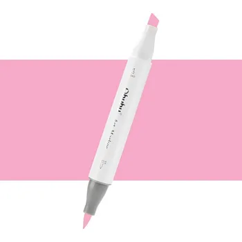 Lihová fixa OHUHU oboustranná Brush & Chisel, RV300 Tender Pink
