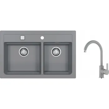 Granitový dřez Alveus SET ALVEUS ATROX 50 / 81 + BATERIE TONIA 81 + 5 % sleva v košíku s kódem SLEVA5