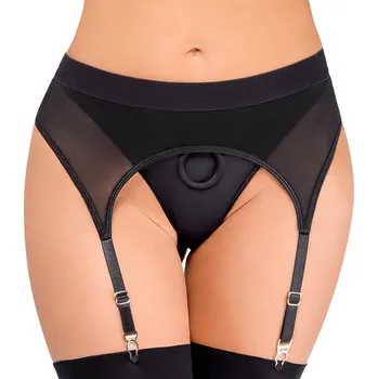 Připínací penis Bad Kitty Strap-On Tong with Suspenders 2493578 Black Velikost L