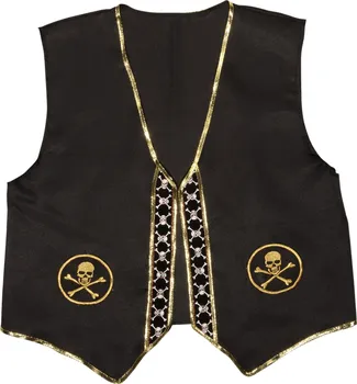 Karnevalový kostým Widmann Pirátská vesta pro dospělé černá/lebky uni
