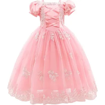 Karnevalový kostým Disney Dětský kostým - růžové šaty krásné Lociky s doplňky nebo bez (3-10 let) Varianta: růžová 1, Velikost: 120 (5-6 let)