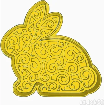 Vykrajovátko Zajíc s ornamentem - dvoudílné vykrajovátko