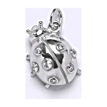 Šperk Stříbrný přívěsek beruška čiré zirkony - P1377 (Stříbrná beruška se zirkony)