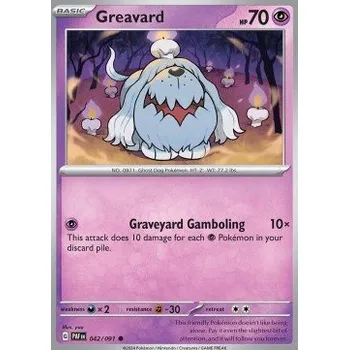 Karetní hra Pokémon PAF 042/091 Greavard - Paldean Fates Stav: Near Mint, Verze: REVERSE HOLO