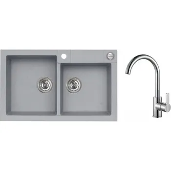 Granitový dřez Alveus SET ROCK 90 - 81+ BATERIE TONIA CHROM + 5 % sleva v košíku s kódem SLEVA5