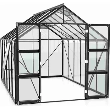 Skleník Zahradní skleník VITAVIA OLYMP 9900, čiré sklo 3 mm, černý Varianta: skleník VITAVIA OLYMP 9900 čiré sklo 3 mm černý LG3813