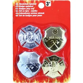 Karnevalový kostým Odznak hasič, 4ks na blistru