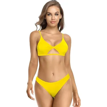 Dámské plavky Dámské dvoudílné plavky Žlutá L
