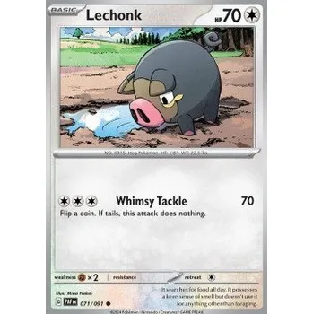 Volný čas Pokémon PAF 071/091 Lechonk - Paldean Fates Stav: Near Mint, Verze: REVERSE HOLO
